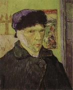 Vincent Van Gogh self portrait with bandaged ear Spain oil painting artist
